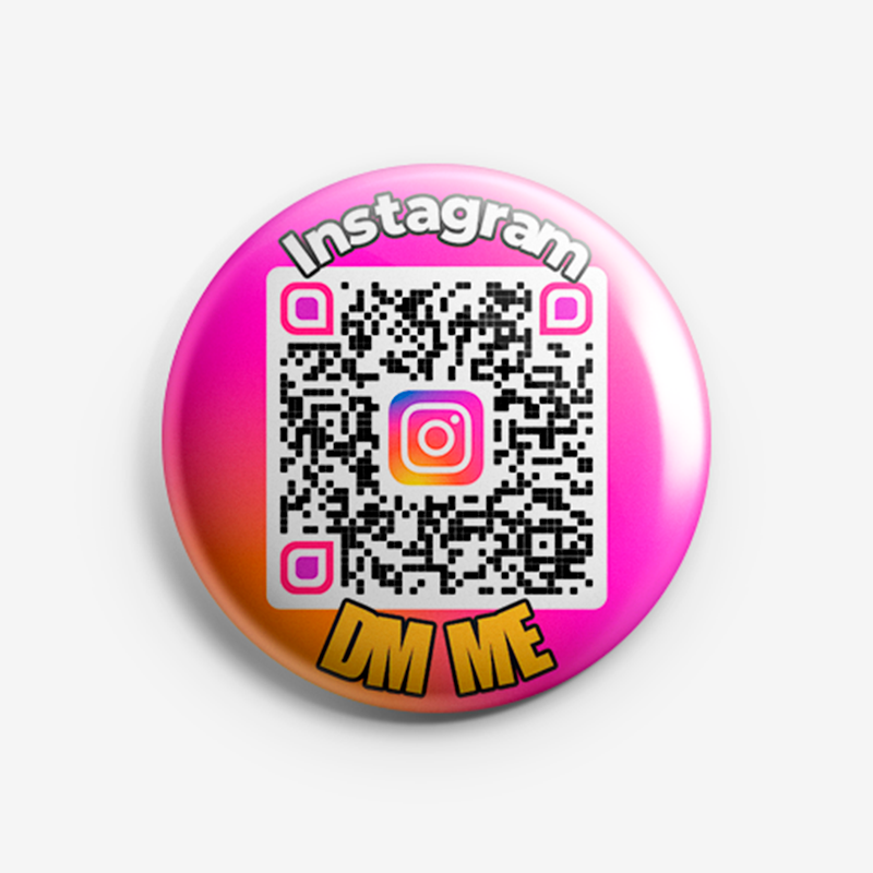 QR Badge Instagram Profile DM ME